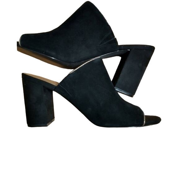 Tommy Hilfiger Sayna dressy open toe mules black with gold trim size 8 - Picture 11 of 12